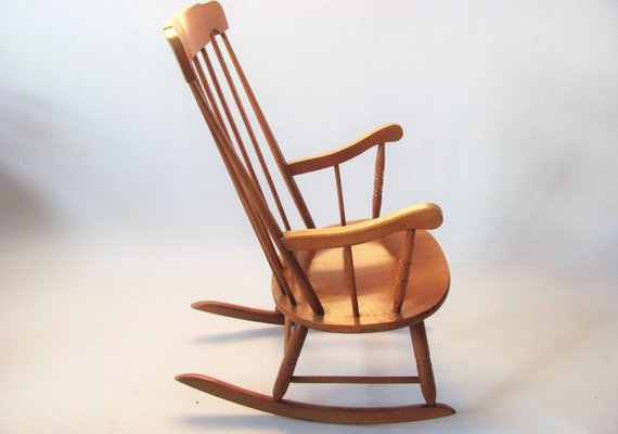 Vintage Czechoslovakian Rocking Chair in Wood, 1960s-ZWG-1283415