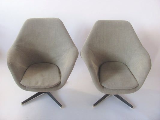 Vintage Czechoslovakian Swivel Shell Armchairs, 1960s, Set of 2