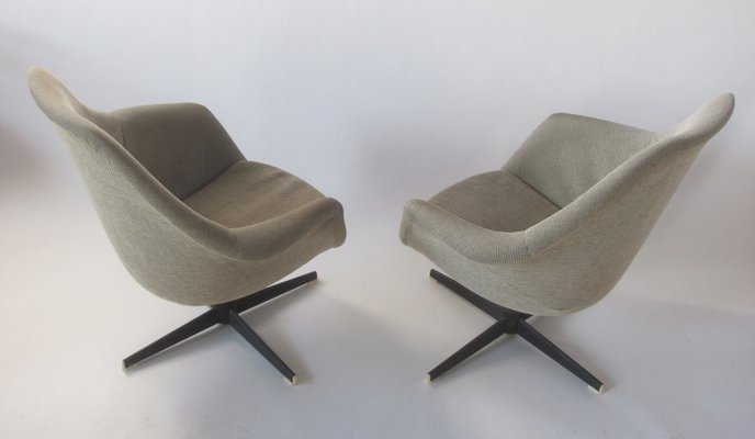 Vintage Czechoslovakian Swivel Shell Armchairs, 1960s, Set of 2-ZWG-1324119