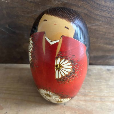 Vintage Daisy Kimono Kokeshi Doll by Usaburo, Japan, 1970s-DWL-1799204