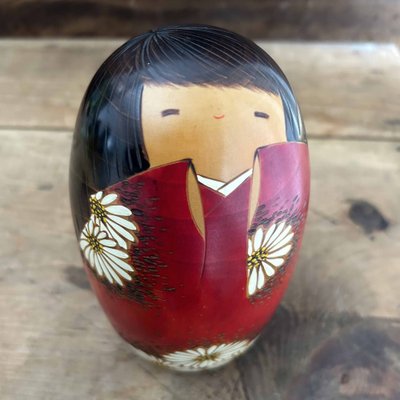 Vintage Daisy Kimono Kokeshi Doll by Usaburo, Japan, 1970s-DWL-1799204