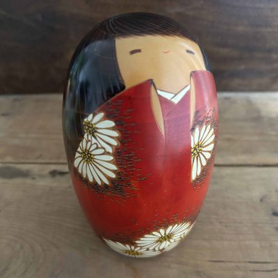 Vintage Daisy Kimono Kokeshi Doll by Usaburo, Japan, 1970s-DWL-1799204