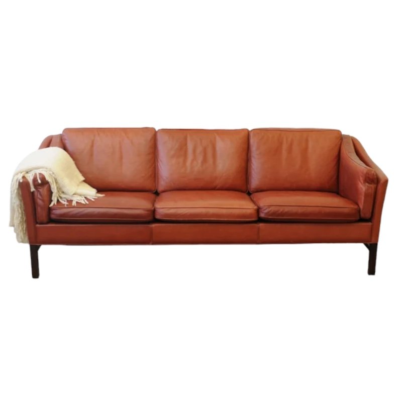 Vintage Danish 3-Seater Sofa in Buffalo Leather from Mobelfabrik