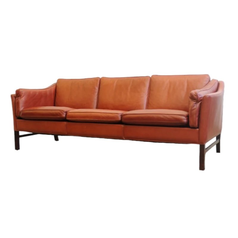 Vintage Danish 3-Seater Sofa in Buffalo Leather from Mobelfabrik