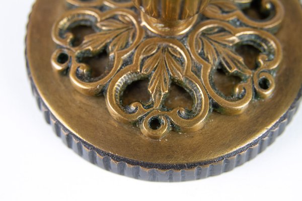 Vintage Danish Art Nouveau Bronze Candleholders, 1930s, Set of 2-WIX-1759342