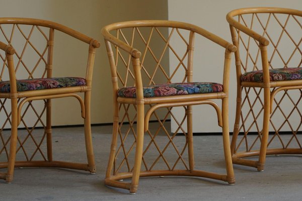 Vintage Danish Bamboo Dining Chairs, 1960s, Set of 6-MXF-1361715