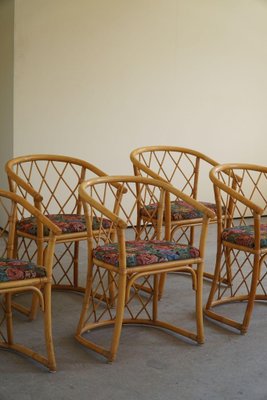 Vintage Danish Bamboo Dining Chairs, 1960s, Set of 6-MXF-1361715