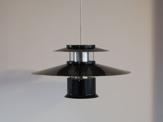 Vintage Danish Black Shell Pendant Lamp-YS-2035578