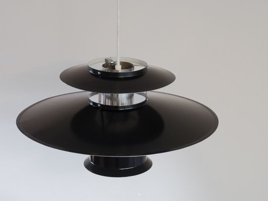 Vintage Danish Black Shell Pendant Lamp-YS-2035578