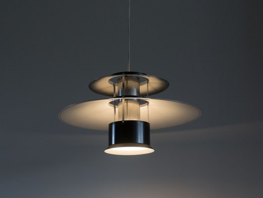 Vintage Danish Black Shell Pendant Lamp-YS-2035578