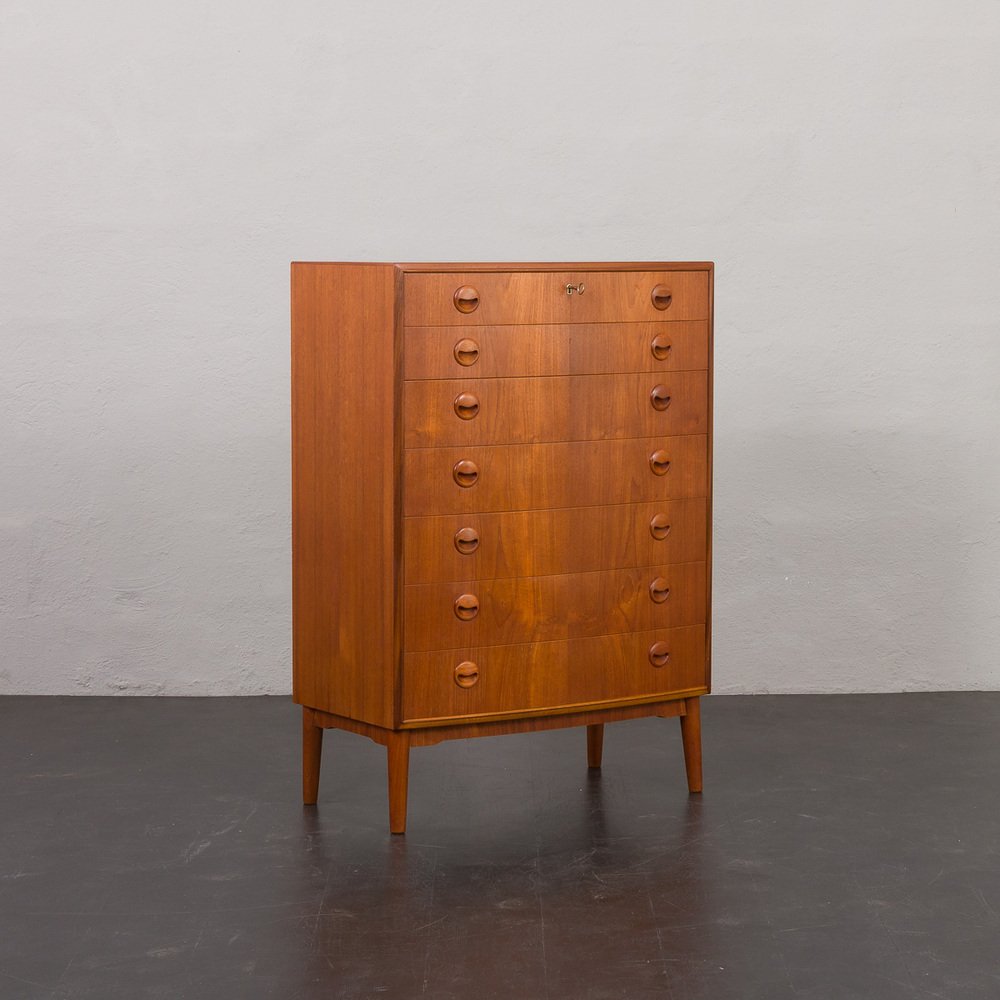 Vintage Danish Bow Front Dresser by Kai Kristiansen, 1960s