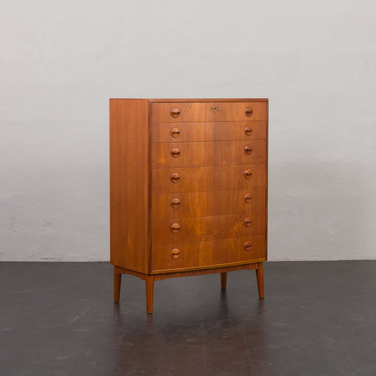 Vintage Danish Bow Front Dresser by Kai Kristiansen, 1960s