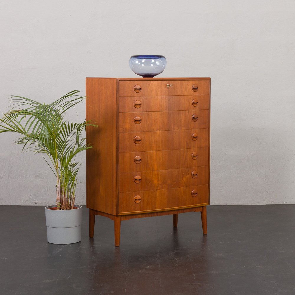 Vintage Danish Bow Front Dresser by Kai Kristiansen, 1960s