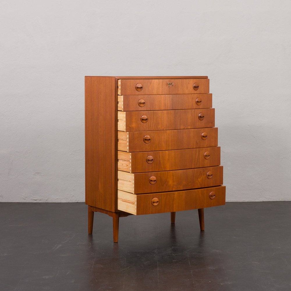 Vintage Danish Bow Front Dresser by Kai Kristiansen, 1960s