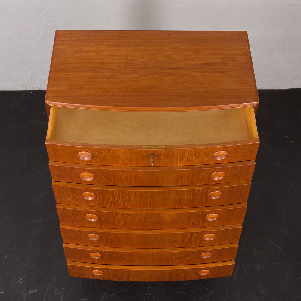 Vintage Danish Bow Front Dresser by Kai Kristiansen, 1960s