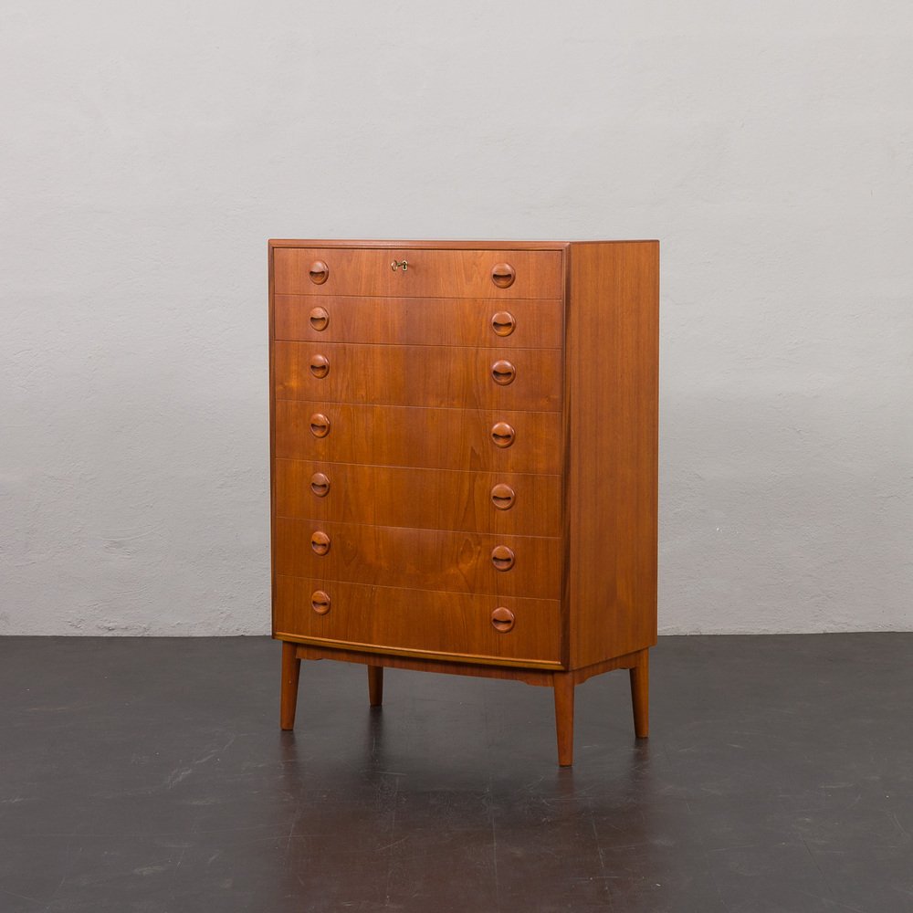 Vintage Danish Bow Front Dresser by Kai Kristiansen, 1960s