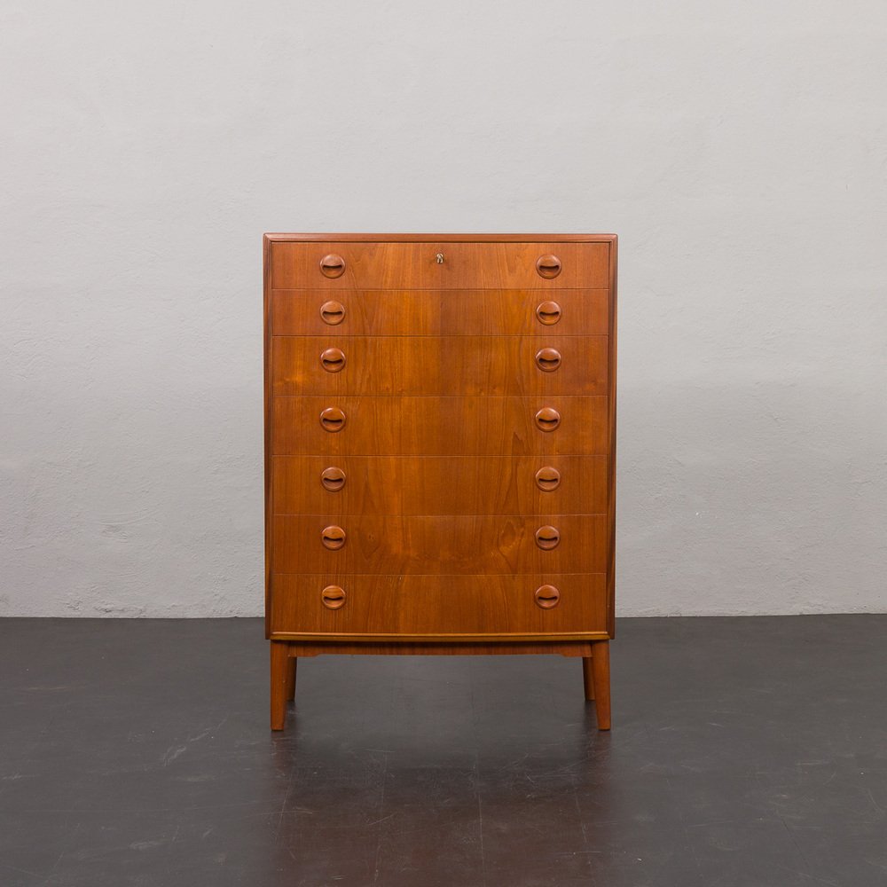 Vintage Danish Bow Front Dresser by Kai Kristiansen, 1960s