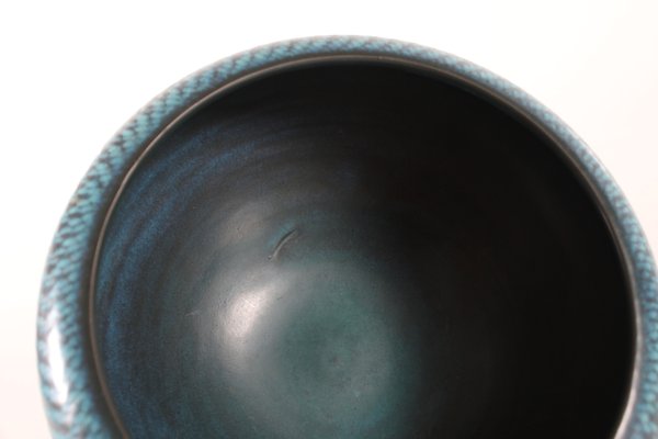 Vintage Danish Bowl in Ceramic with Turquoise-Blue Glaze by Gunnar Nylund, 1960s-QQ-2035765