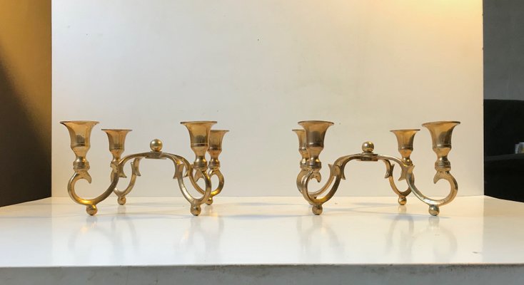 Vintage Danish Candleholders in Brass, Set of 2-LCR-807623