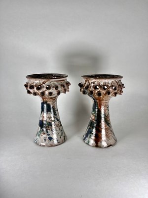 Vintage Danish Ceramic Candleholders, 1970s, Set of 2-HFR-1393292