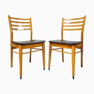 Vintage Danish Dining Chairs in Black Skai, Set of 2-BMU-1817396