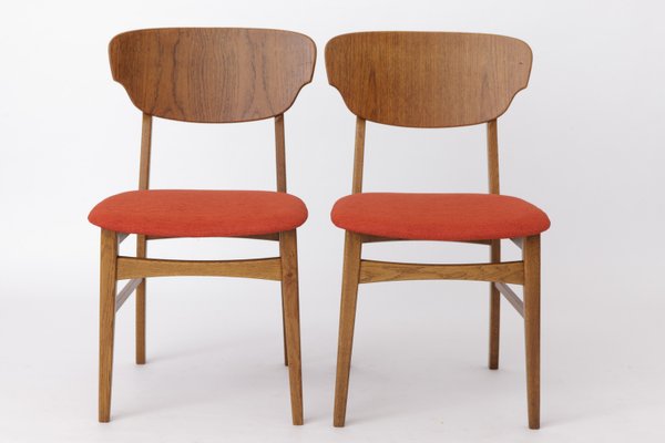 Vintage Danish Dining Chairs in Teak and Oak, 1960s, Set of 2-DOM-2021251