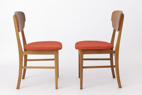 Vintage Danish Dining Chairs in Teak and Oak, 1960s, Set of 2-DOM-2021251