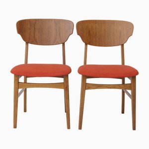 Vintage Danish Dining Chairs in Teak and Oak, 1960s, Set of 2-DOM-2021251