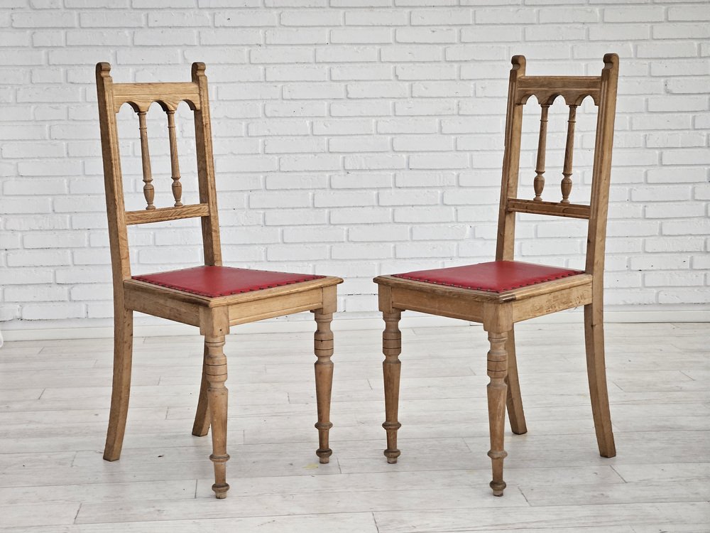 Vintage Danish Dinning Chairs in Oak, 1950s, Set of 2