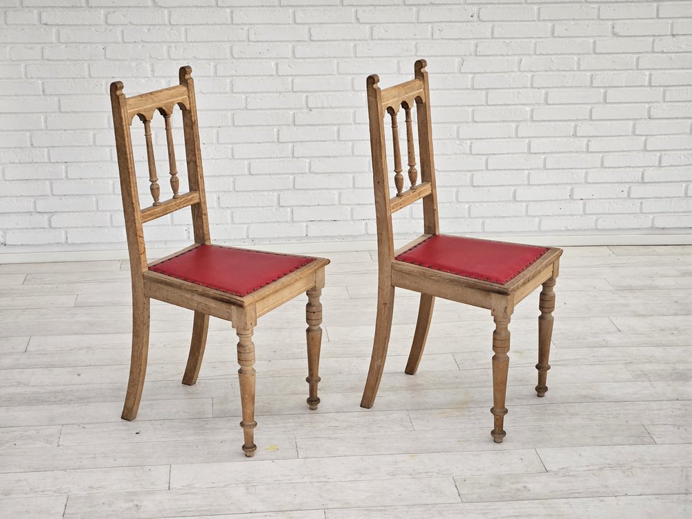 Vintage Danish Dinning Chairs in Oak, 1950s, Set of 2