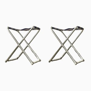 Vintage Danish Folding Stools, 1970s, Set of 2-DZY-1791471