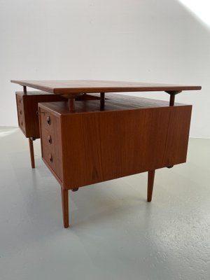 Vintage Danish Freestanding Teak Desk with Floating Top, 1950s-WIX-1733931