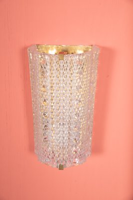 Vintage Danish Glass and Brass Wall Light from Lyfa, 1960s-HGA-833575