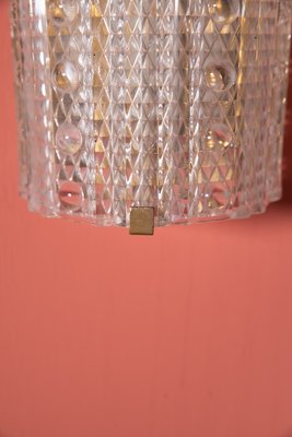 Vintage Danish Glass and Brass Wall Light from Lyfa, 1960s-HGA-833575