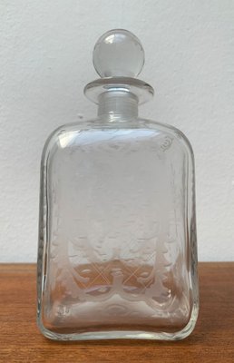 Vintage Danish Glass Bottle With Engraving-UAH-1209538