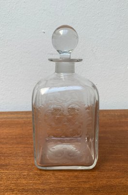 Vintage Danish Glass Bottle With Engraving-UAH-1209538