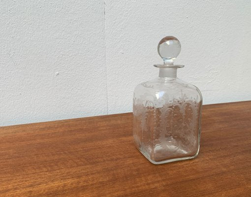 Vintage Danish Glass Bottle With Engraving-UAH-1209538