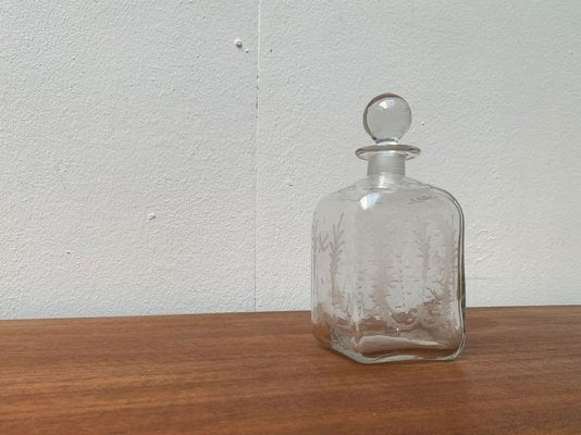 Vintage Danish Glass Bottle With Engraving-UAH-1209538