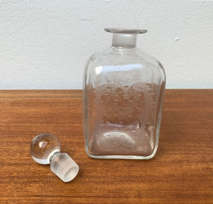 Vintage Danish Glass Bottle With Engraving-UAH-1209538