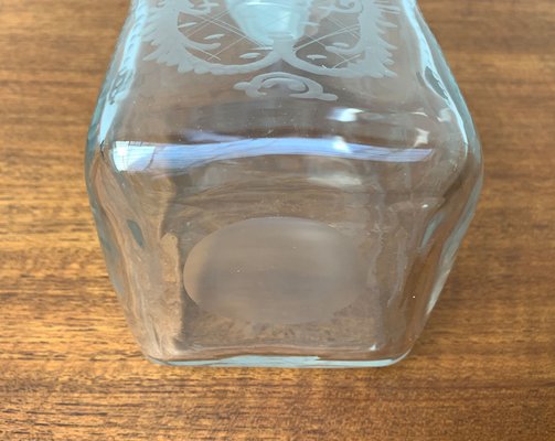 Vintage Danish Glass Bottle With Engraving-UAH-1209538