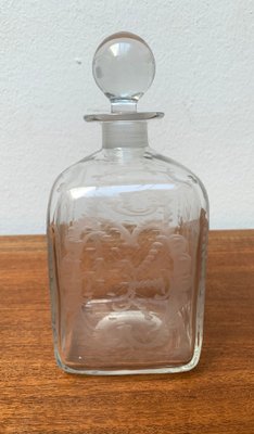 Vintage Danish Glass Bottle With Engraving-UAH-1209538