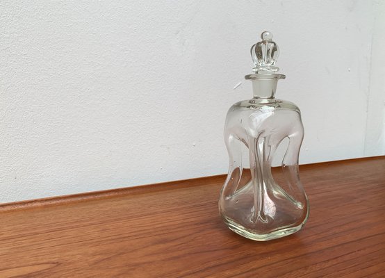 Vintage Danish Glass Kluk Kluk Bottle with Crown Glass Stopper from Holmegaard, 1970s-UAH-1377557