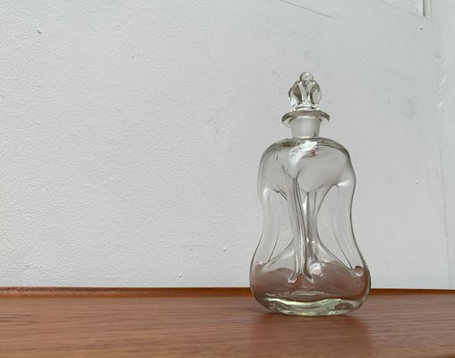 Vintage Danish Glass Kluk Kluk Bottle with Crown Glass Stopper from Holmegaard, 1970s-UAH-1377557