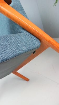 Vintage Danish Highback Armchair in Teak and Wool, 1960s-DT-2026244