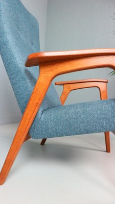 Vintage Danish Highback Armchair in Teak and Wool, 1960s-DT-2026244