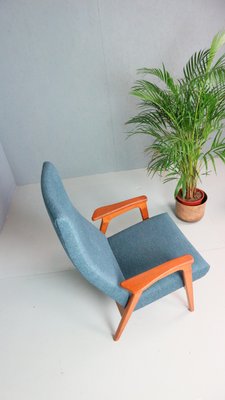 Vintage Danish Highback Armchair in Teak and Wool, 1960s-DT-2026244