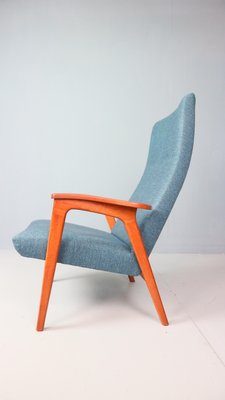 Vintage Danish Highback Armchair in Teak and Wool, 1960s-DT-2026244