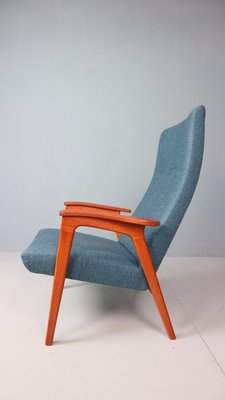 Vintage Danish Highback Armchair in Teak and Wool, 1960s-DT-2026244