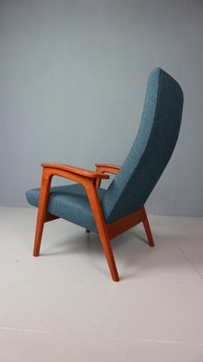 Vintage Danish Highback Armchair in Teak and Wool, 1960s-DT-2026244