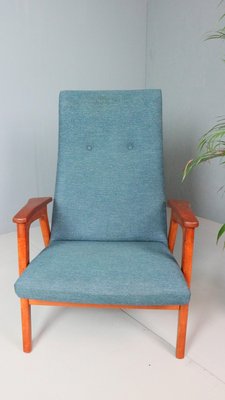 Vintage Danish Highback Armchair in Teak and Wool, 1960s-DT-2026244